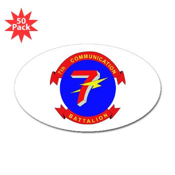 7CB - M01 - 01 - 7th Communication Battalion - Sticker (Oval 50 pk)